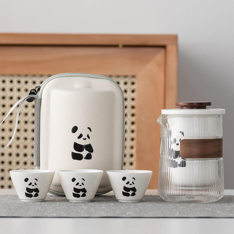 熊猫旅行茶具套装